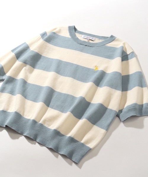 U.S. POLO ASSN.(ユーエスポロアッスン)の「【U.S. POLO ASSN./ユーエスポロアッスン】リブ編み 太ボーダー ショートニット(ニット/セーター・レディース・ブラック/サックスブルー/ベージュ・M/L/LL)」の21枚目の写真