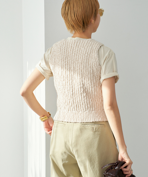 Plage プラージュ◆新品 COTTON SLUB KNIT ニットベスト COTTON SLUB KNIT ベスト（ベスト）｜Plage（プラージュ）の通販