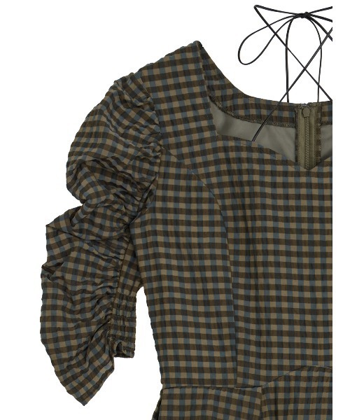 ワンピース ameri SEERSUCKER VOLUME HEM DRESS SEERSUCKER VOLUME HEM DRESS