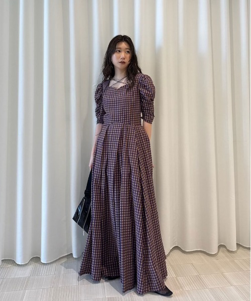 ワンピース AmeriVINTAGE SEERSUCKER VOLUME HEM DRESS SEERSUCKER VOLUME HEM DRESS（ワンピース）｜Ameri（アメリ）の