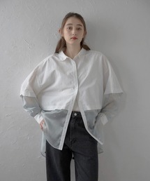 MINERTE | 【MINERTE】sheer shiny hem shirt / シアーシャイニーヘムナイロンシャツ(シャツ/ブラウス)