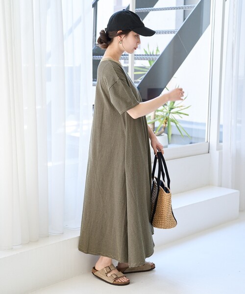 セール】限定展開 ビックシルエット カラー 細ボーダー 半袖