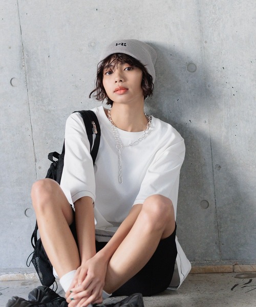 PAGEBOY(ページボーイ)の「ステッチルーズT/WEB限定Sサイズ&カラーあり(Tシャツ/カットソー・レディース・チャコールグレー/オレンジ系その他/ブラック/ブルー系その他/ホワイト/ホワイト系その他・FREE/SMALL)」の9枚目の写真
