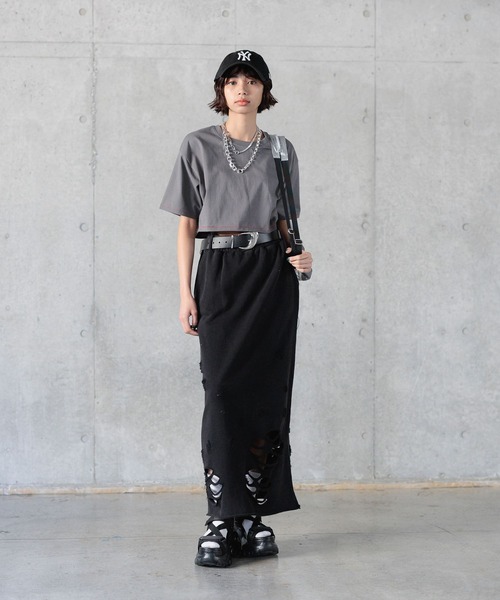 PAGEBOY(ページボーイ)の「ステッチルーズT/WEB限定Sサイズ&カラーあり(Tシャツ/カットソー・レディース・チャコールグレー/オレンジ系その他/ブラック/ブルー系その他/ホワイト/ホワイト系その他・FREE/SMALL)」の21枚目の写真