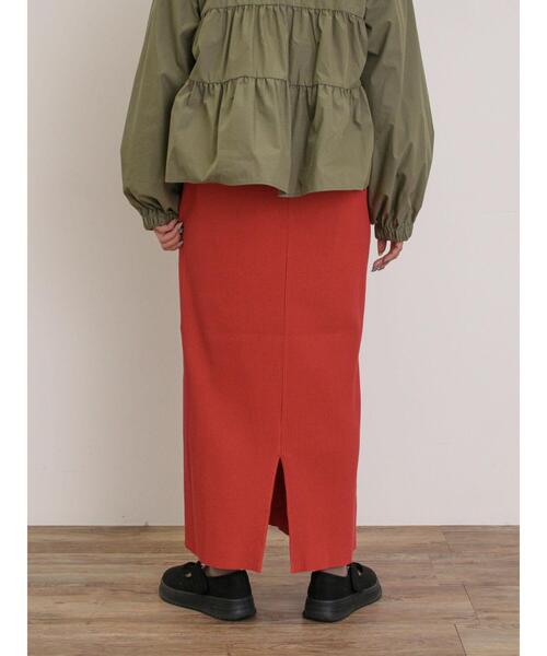 Samansa Mos2（サマンサ モスモス）の「セルフカットリブナロースカート（スカート・レディース・クリーム/ブラック/グリーン/レッド/グレー/ブルー・F）」の10枚目の写真