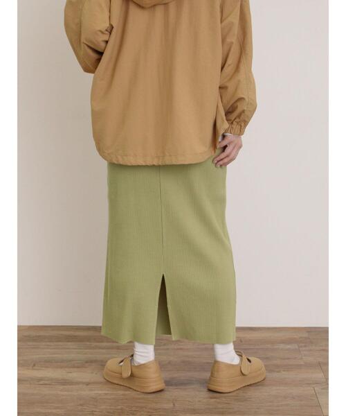 Samansa Mos2（サマンサ モスモス）の「セルフカットリブナロースカート（スカート・レディース・クリーム/ブラック/グリーン/レッド/グレー/ブルー・F）」の14枚目の写真