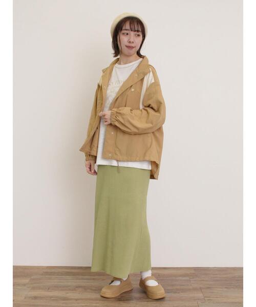 Samansa Mos2（サマンサ モスモス）の「セルフカットリブナロースカート（スカート・レディース・クリーム/ブラック/グリーン/レッド/グレー/ブルー・F）」の15枚目の写真