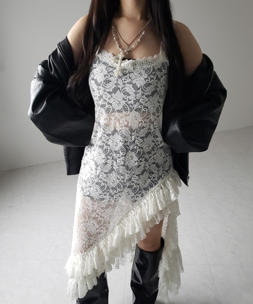 leopard asymmetry frill OP / レオパードアシンメトリーフリル