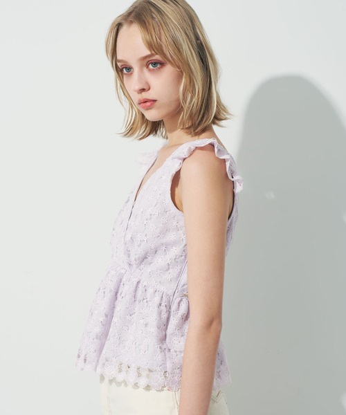 ME COUTURE（ミークチュール）の「ケミカルレースブラウス（シャツ/ブラウス・レディース・ラベンダー/オフホワイト・0/1）」の14枚目の写真