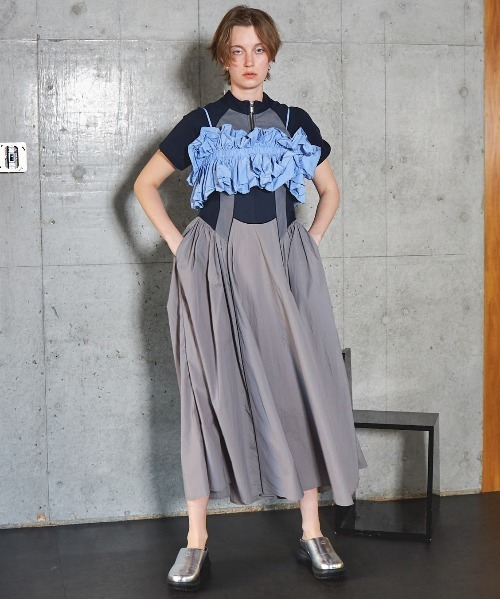 MAISON SPECIAL ワンピース Ruffle Bear Maxi Dress/フリルベア