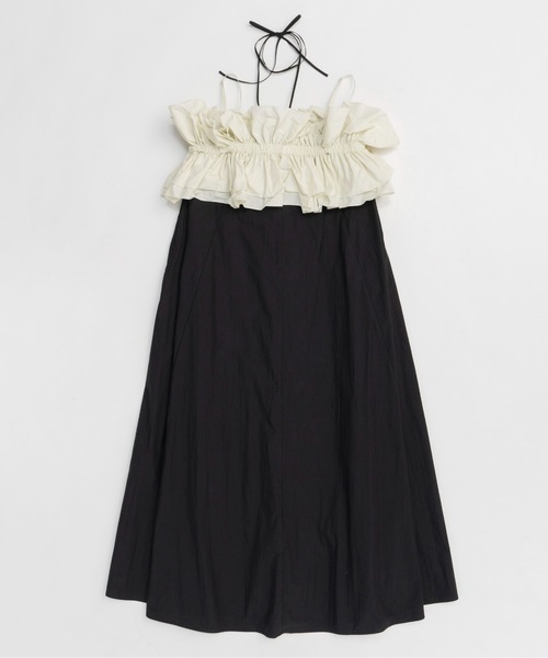 MAISON SPECIAL（メゾンスペシャル）の「Ruffle Bear Maxi Dress/フリルベアマキシドレス【MAISON SPECIAL/メゾンスペシャル】（ワンピース・レディース・ブラック/ブルー/ホワイト・38/36）」の20枚目の写真
