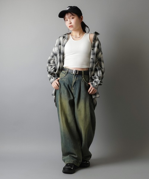 SPINNS（スピンズ）の「去年より柔らかくさらに着心地UP！/カップ付き アメスリタンクトップ/2サイズ・4色展開（タンクトップ・レディース・チャコール/カーキ/オフホワイト/ブラック・M/S）」の14枚目の写真