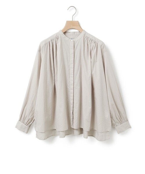 MidiUmi(ミディウミ)の「MidiUmi ギャザーワイドシャツ(シャツ/ブラウス・レディース・ブラック/ホワイト系その他/オフホワイト/サックスブルー/ブルー/ライトグレー・FREE)」の5枚目の写真