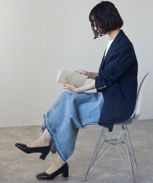 SHE HER HER HERS(シーハーハーハーズ)の「スクエアトゥチャンキーヒールパンプス(パンプス・レディース・アイボリー/ブラック・36/37/38/39)」の10枚目の写真
