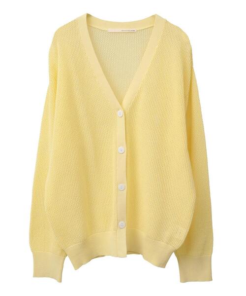 MELROSE claire（メルローズ クレール）の「【コットンメッシュVネックカーディガン】（カーディガン/ボレロ・レディース・ライトイエロー/オフホワイト/ネイビー・FREE）」の19枚目の写真