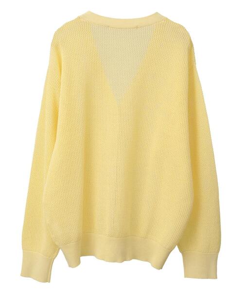 MELROSE claire（メルローズ クレール）の「【コットンメッシュVネックカーディガン】（カーディガン/ボレロ・レディース・ライトイエロー/オフホワイト/ネイビー・FREE）」の20枚目の写真