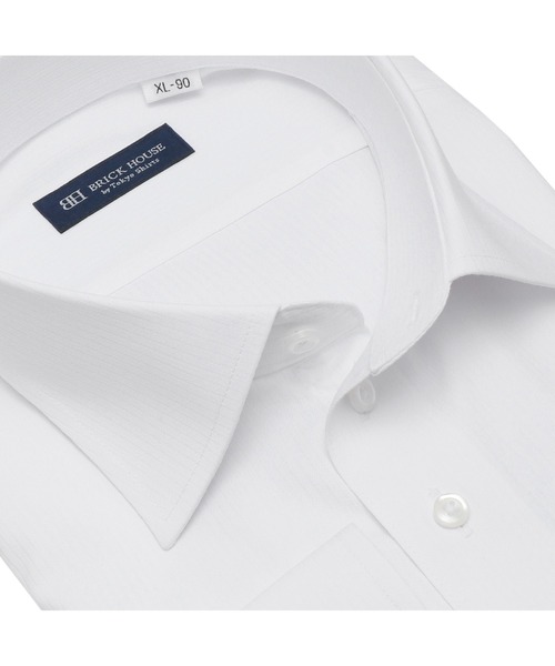 TOKYO SHIRTS（トウキョウシャツ）の「形態安定ノーアイロン ワイド 長袖ビジネスワイシャツ（ビジネスシャツ・メンズ・ホワイト・首回り39cm-裄丈88cm/首回り41cm-裄丈90cm/首回り42cm-裄丈90cm/首回り43cm-裄丈90cm/首回り45cm-裄丈82cm/首回り45cm-裄丈86cm/首回り45cm-裄丈90cm/首回り47cm-裄丈86cm/首回り47cm-裄丈90cm）」の5枚目の写真
