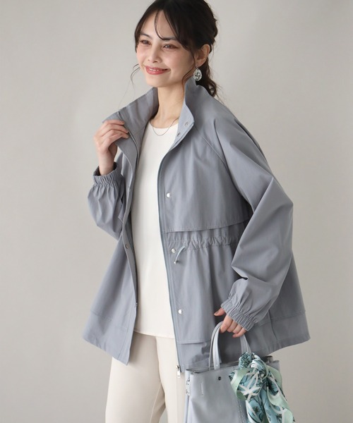 Ehre style(エーレスタイル)の「2wayで楽しむ綺麗めでカワイイギャザーブルゾン(ブルゾン・レディース・アイボリー/ベージュ/ブルーグレー・FREE)」の21枚目の写真
