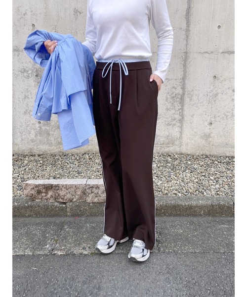 Brown&Street(ブラウンアンドストリート)の「配色ベルトスラックス(その他パンツ・レディース・ブラウン/オフホワイト・FREE/L~LL)」の12枚目の写真