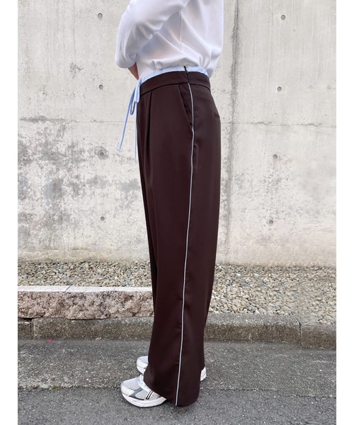Brown&Street(ブラウンアンドストリート)の「配色ベルトスラックス(その他パンツ・レディース・ブラウン/オフホワイト・FREE/L~LL)」の13枚目の写真