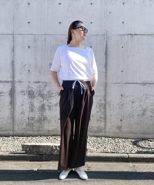 Brown&Street(ブラウンアンドストリート)の「配色ベルトスラックス(その他パンツ・レディース・ブラウン/オフホワイト・FREE/L~LL)」の19枚目の写真