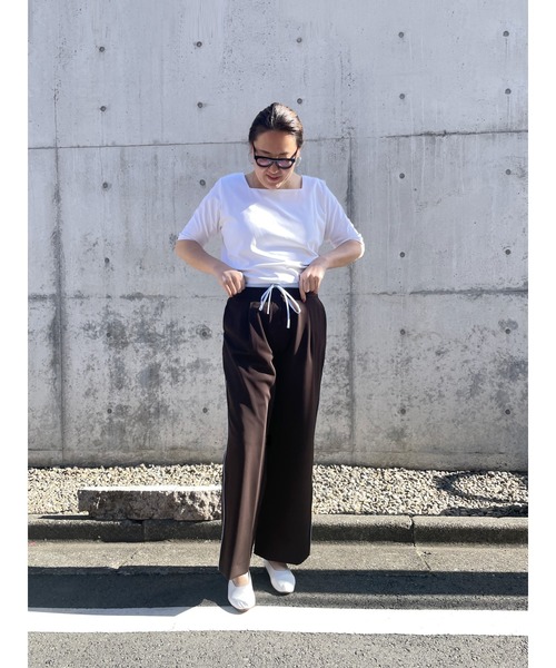 Brown&Street(ブラウンアンドストリート)の「配色ベルトスラックス(その他パンツ・レディース・ブラウン/オフホワイト・FREE/L~LL)」の20枚目の写真