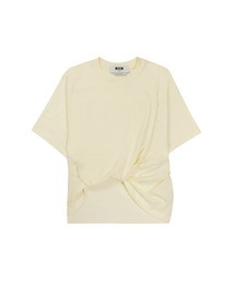 MSGM（エムエスジーエム）の「ドレープディテール コットンジャージーTシャツ（Tシャツ/カットソー）」