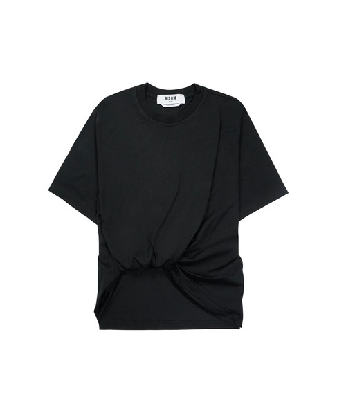 tシャツ ドレープディテール コットンジャージーTシャツ レディース セール】ドレープディテール コットンジャージーTシャツ（T