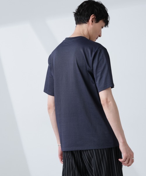 NANO universe（ナノユニバース）の「ソラーロライトストレッチヘンリーネックTシャツ（セットアップ可）（Tシャツ/カットソー・メンズ・ネイビー/カーキ・M/L）」の20枚目の写真