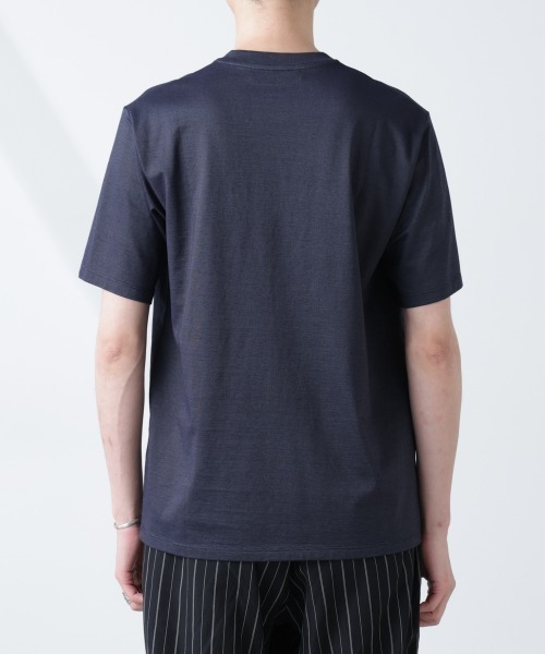 NANO universe（ナノユニバース）の「ソラーロライトストレッチヘンリーネックTシャツ（セットアップ可）（Tシャツ/カットソー・メンズ・ネイビー/カーキ・M/L）」の6枚目の写真