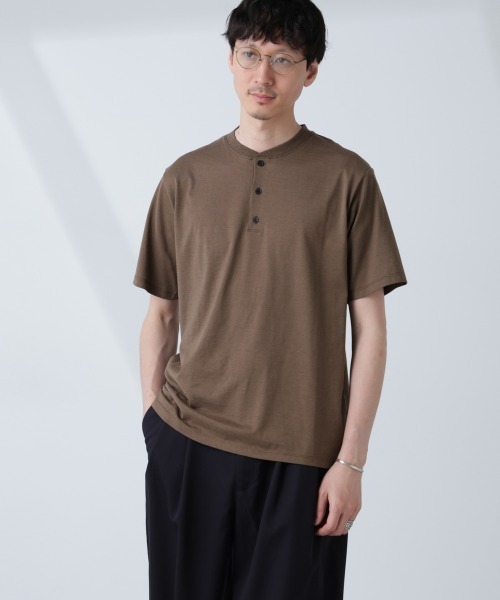 NANO universe（ナノユニバース）の「ソラーロライトストレッチヘンリーネックTシャツ（セットアップ可）（Tシャツ/カットソー・メンズ・ネイビー/カーキ・M/L）」の11枚目の写真