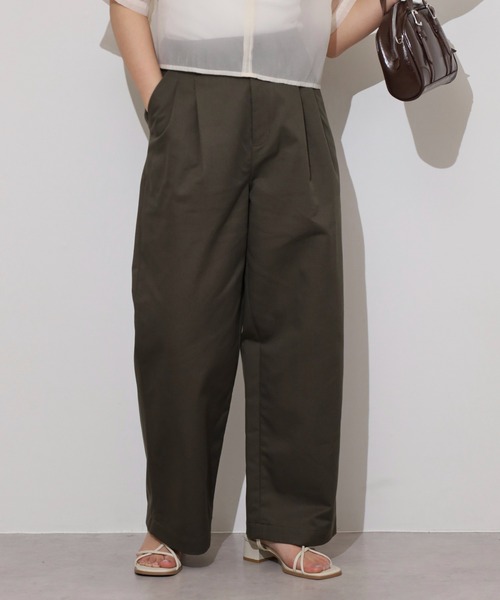 DESCENDANT SF WIDE TROUSERS ワイドタックチノパンツ DESCENDANT/SF WIDE TROUSERS (BROWN)
