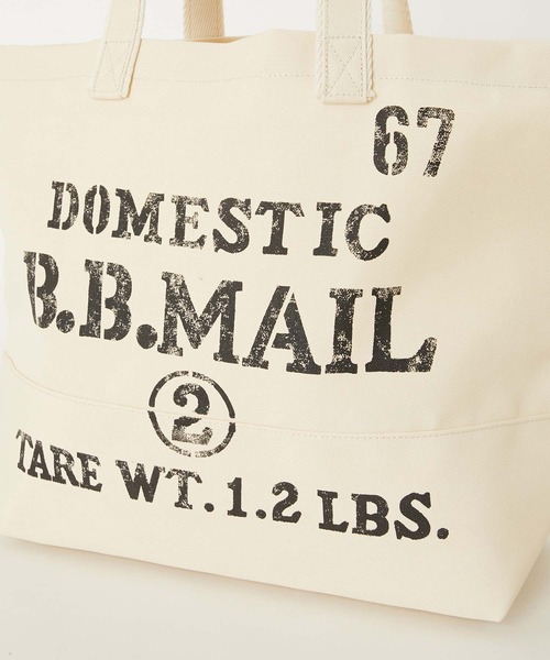 HOLLYWOOD RANCH MARKET（ハリウッドランチマーケット）の「ポリエステルキャンバス B.B.MAIL トートバッグ（トートバッグ・メンズ・ナチュラル/ブラック・ONE SIZE）」の11枚目の写真