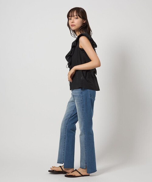 EMMEL REFINES（エメルリファインズ）の「＜EMMEL REFINES＞EM Vフリル リボンノースリーブ ブラウス（シャツ/ブラウス・レディース・ブラック/ライトブルー・FREE）」の12枚目の写真