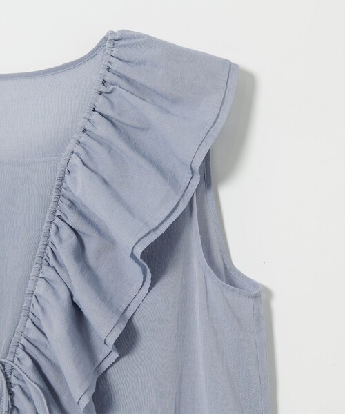 EMMEL REFINES（エメルリファインズ）の「＜EMMEL REFINES＞EM Vフリル リボンノースリーブ ブラウス（シャツ/ブラウス・レディース・ブラック/ライトブルー・FREE）」の22枚目の写真