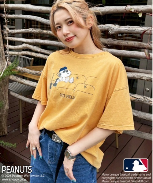 tシャツ MLB×PEANUTSコラボ STADIUM BIG TEE レディース MLB×PEANUTSコラボ STADIUM BIG TEE（Tシャツ/カットソー