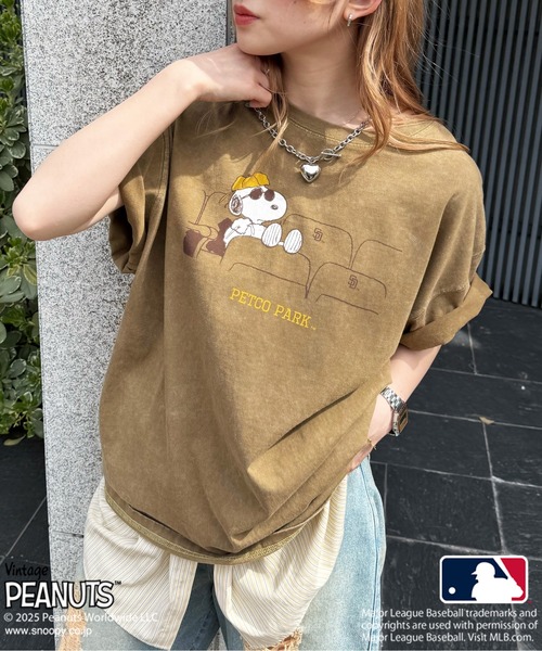 tシャツ MLB×PEANUTSコラボ STADIUM BIG TEE レディース MLB×PEANUTSコラボ STADIUM BIG TEE（Tシャツ/カットソー