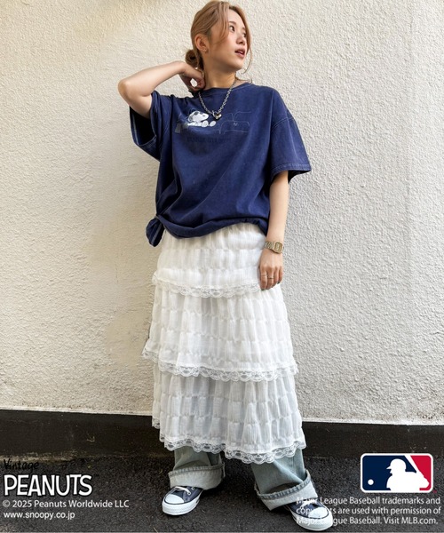 tシャツ MLB×PEANUTSコラボ STADIUM BIG TEE レディース MLB×PEANUTSコラボ STADIUM BIG TEE（Tシャツ/カットソー