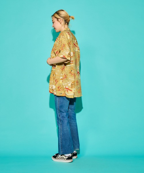 SAWINTO(ソイント)の「TWO PALMS【ツーパームス】 RAYON HAWAIIAN SHIRT/レーヨン ハワイアン シャツ(シャツ/ブラウス・メンズ・ネイビー/カーキブラウン/ブラック・LARGE/MEDIUM)」の9枚目の写真