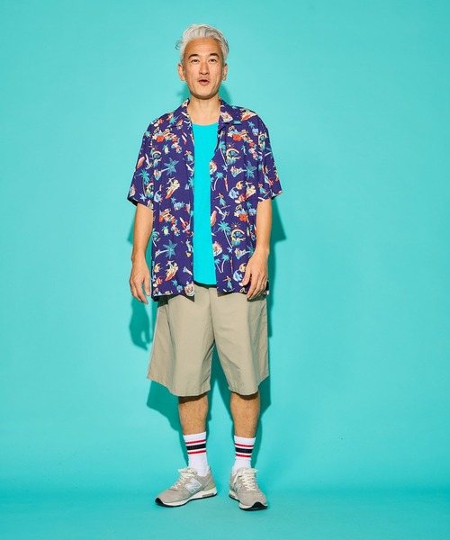 SAWINTO(ソイント)の「TWO PALMS【ツーパームス】 RAYON HAWAIIAN SHIRT/レーヨン ハワイアン シャツ(シャツ/ブラウス・メンズ・ネイビー/カーキブラウン/ブラック・LARGE/MEDIUM)」の4枚目の写真