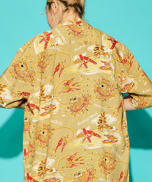 SAWINTO(ソイント)の「TWO PALMS【ツーパームス】 RAYON HAWAIIAN SHIRT/レーヨン ハワイアン シャツ(シャツ/ブラウス・メンズ・ネイビー/カーキブラウン/ブラック・LARGE/MEDIUM)」の11枚目の写真