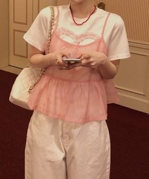 バックリボンオーガンジービスチェ