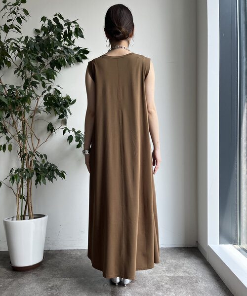 ♦新品未使用！プリント×シルケットスムースワンピース（カーキ） 新品未使用！プリント×シルケットスムースワンピース（カーキ）