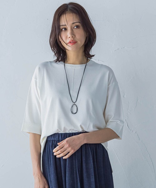 LAUTREAMONT（ロートレアモン）の「5分袖Tシャツライクニット≪手洗い可能≫（ニット/セーター・レディース・ピンク/グリーン/ホワイト/ブラック系その他/ライトブルー/ベージュ系その他・9号）」の21枚目の写真