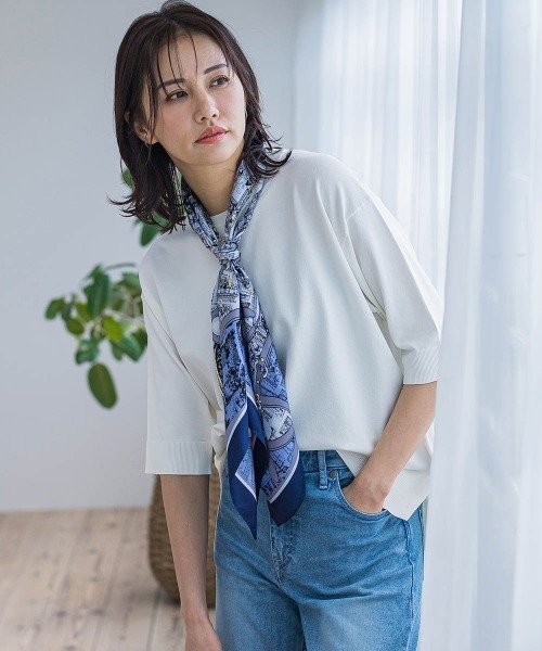 LAUTREAMONT（ロートレアモン）の「5分袖Tシャツライクニット≪手洗い可能≫（ニット/セーター・レディース・ピンク/グリーン/ホワイト/ブラック系その他/ライトブルー/ベージュ系その他・9号）」の9枚目の写真