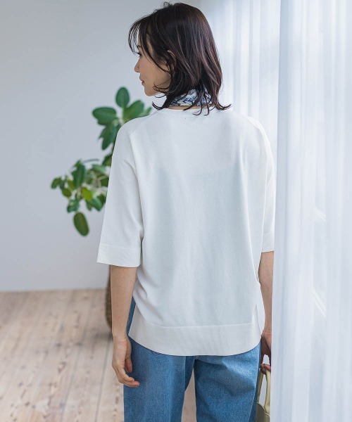 LAUTREAMONT（ロートレアモン）の「5分袖Tシャツライクニット≪手洗い可能≫（ニット/セーター・レディース・ピンク/グリーン/ホワイト/ブラック系その他/ライトブルー/ベージュ系その他・9号）」の11枚目の写真