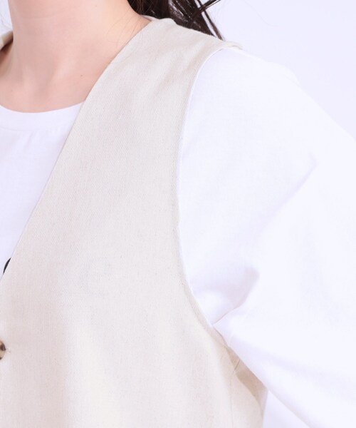 DRESKIP(ドレスキップ)の「【S-LL】いつものコーデにプラスワン 麻混ペプラムベスト(ベスト・レディース・ブラック/オフホワイト/ベージュ・01/02/04/03)」の20枚目の写真