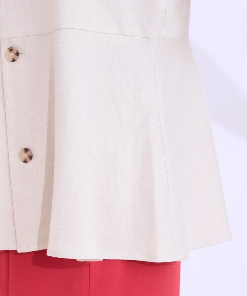 DRESKIP(ドレスキップ)の「【S-LL】いつものコーデにプラスワン 麻混ペプラムベスト(ベスト・レディース・ブラック/オフホワイト/ベージュ・01/02/04/03)」の21枚目の写真