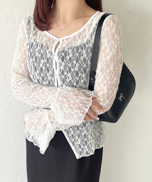 apres jour（アプレジュール）の「アソートレースカーディガン（カーディガン/ボレロ・レディース・ブラック/シルバー/オフホワイト/ミント/ボルドー/アイボリー・X-LARGE/フリー）」の15枚目の写真