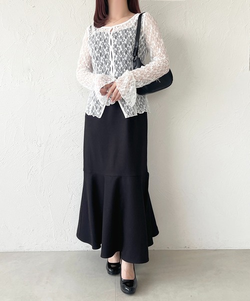 apres jour（アプレジュール）の「アソートレースカーディガン（カーディガン/ボレロ・レディース・ブラック/シルバー/オフホワイト/ミント/ボルドー/アイボリー・X-LARGE/フリー）」の16枚目の写真